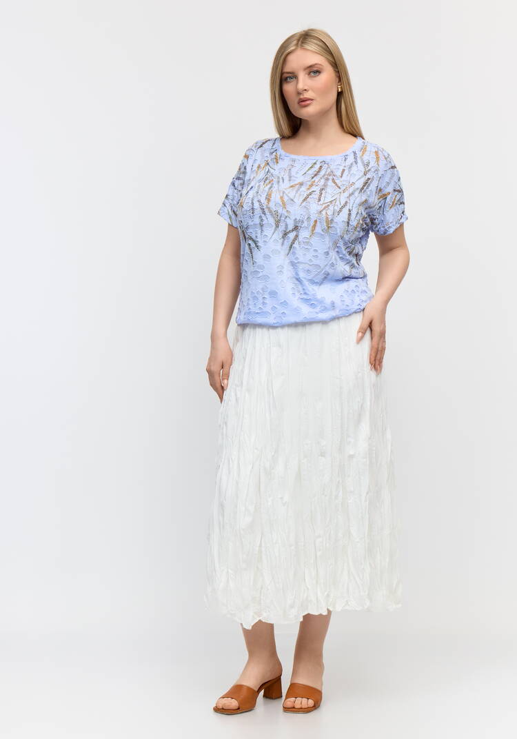 Блуза с принтом и завязками свободного кроя шир.  750, рис. 2