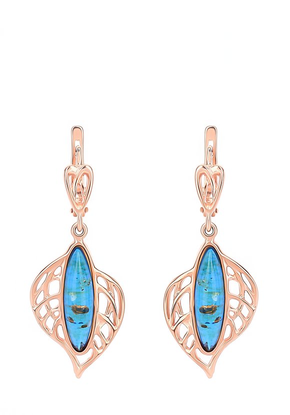 Серьги серебряные Природный мотив шир.  580, рис. 1