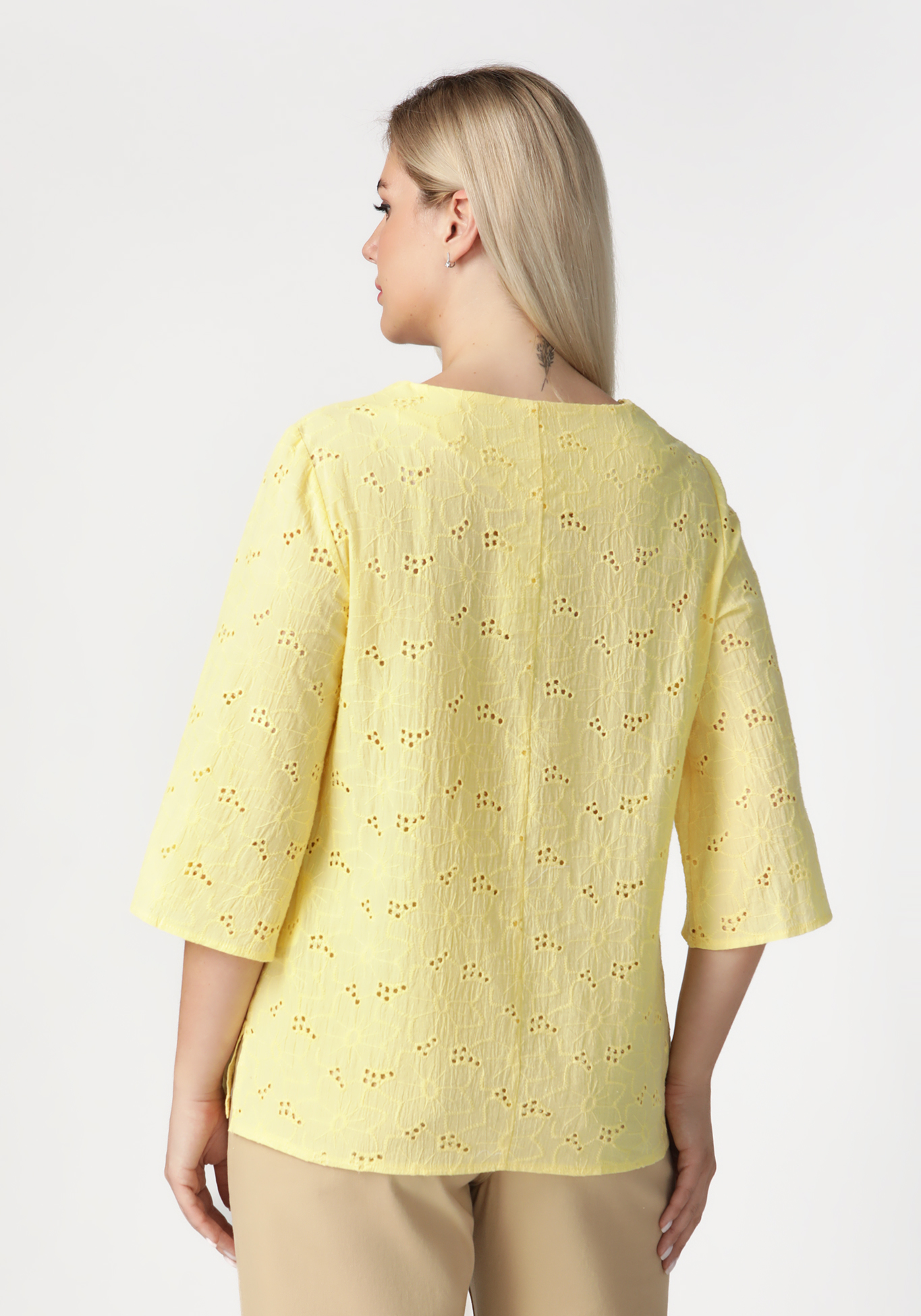 Блуза из ткани шитье Bianka Modeno, цвет белый, размер 54 - фото 2