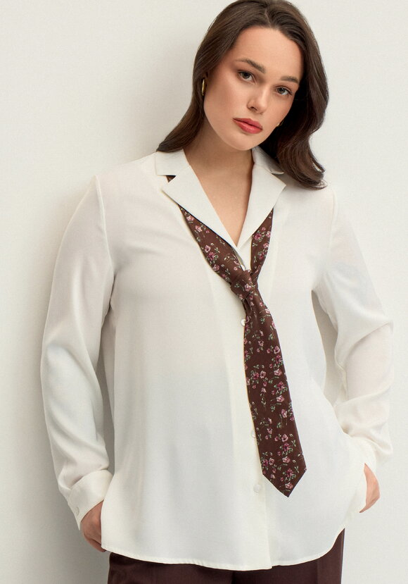 Блуза шелковая с отложным воротом шир.  580, рис. 8