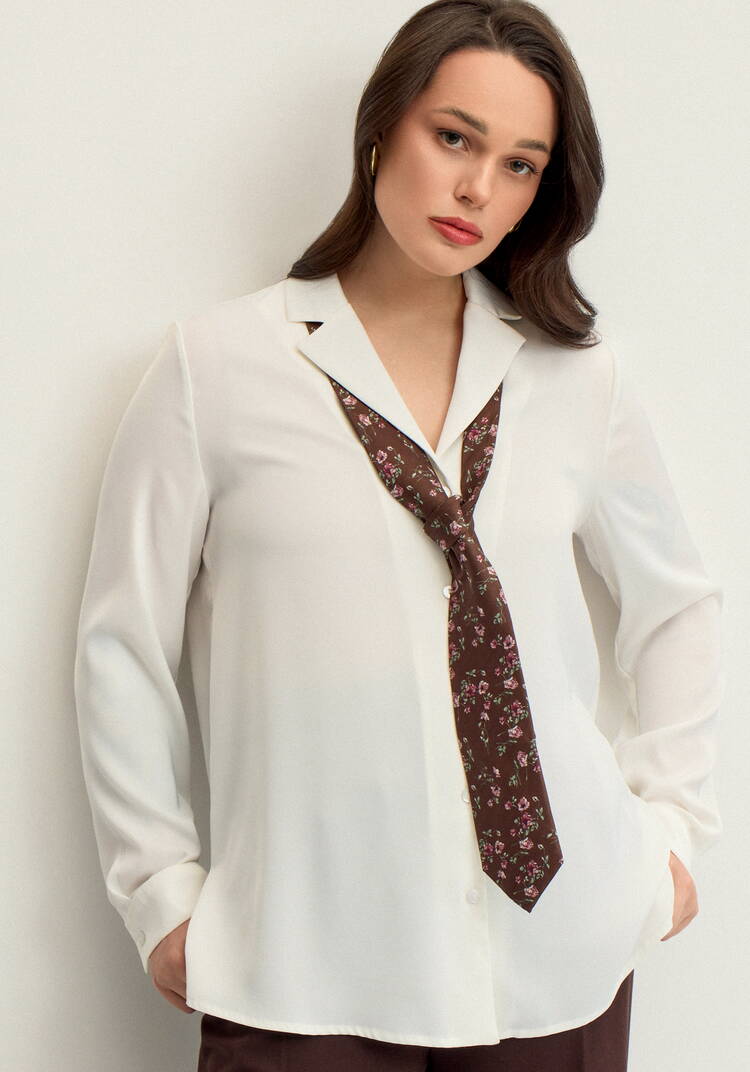 Блуза шелковая с отложным воротом шир.  750, рис. 8