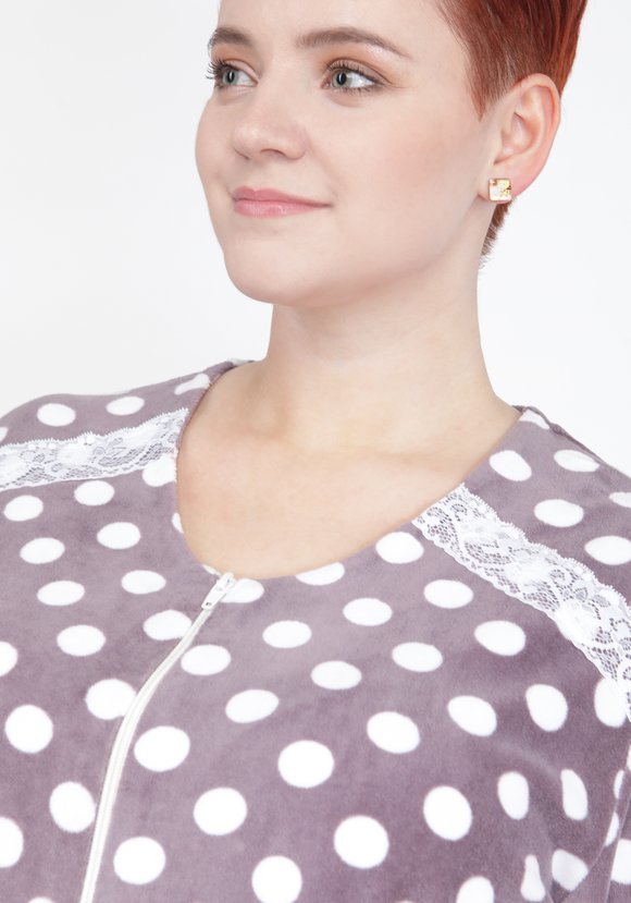 Халат велюровый Модный горошек шир.  580, рис. 3