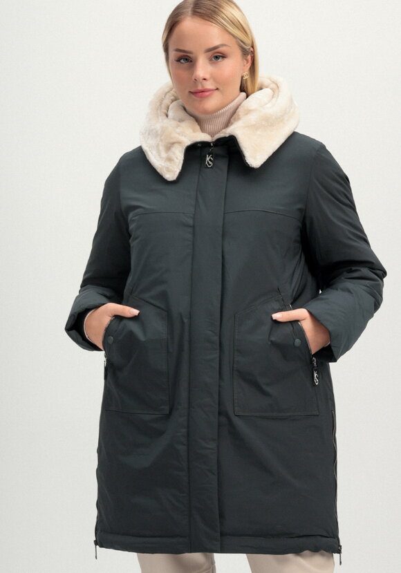 Куртка с меховым капюшоном на молнии шир.  580, рис. 11