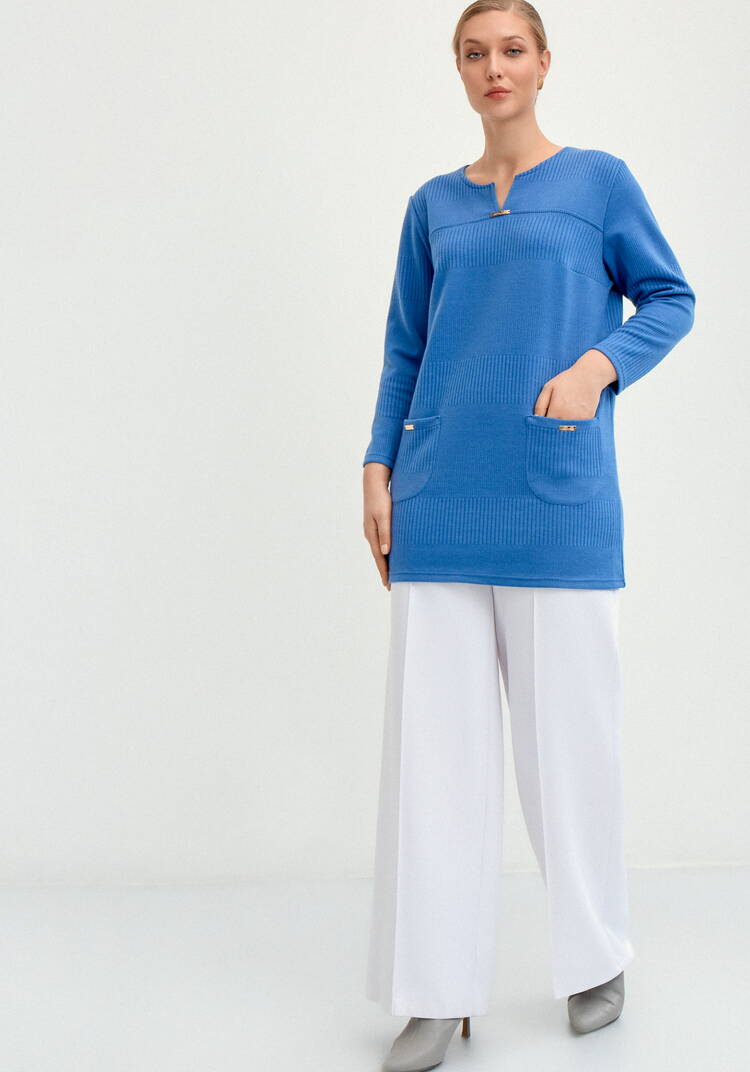 Блуза из трикотажа с кокеткой-впереди шир.  750, рис. 15