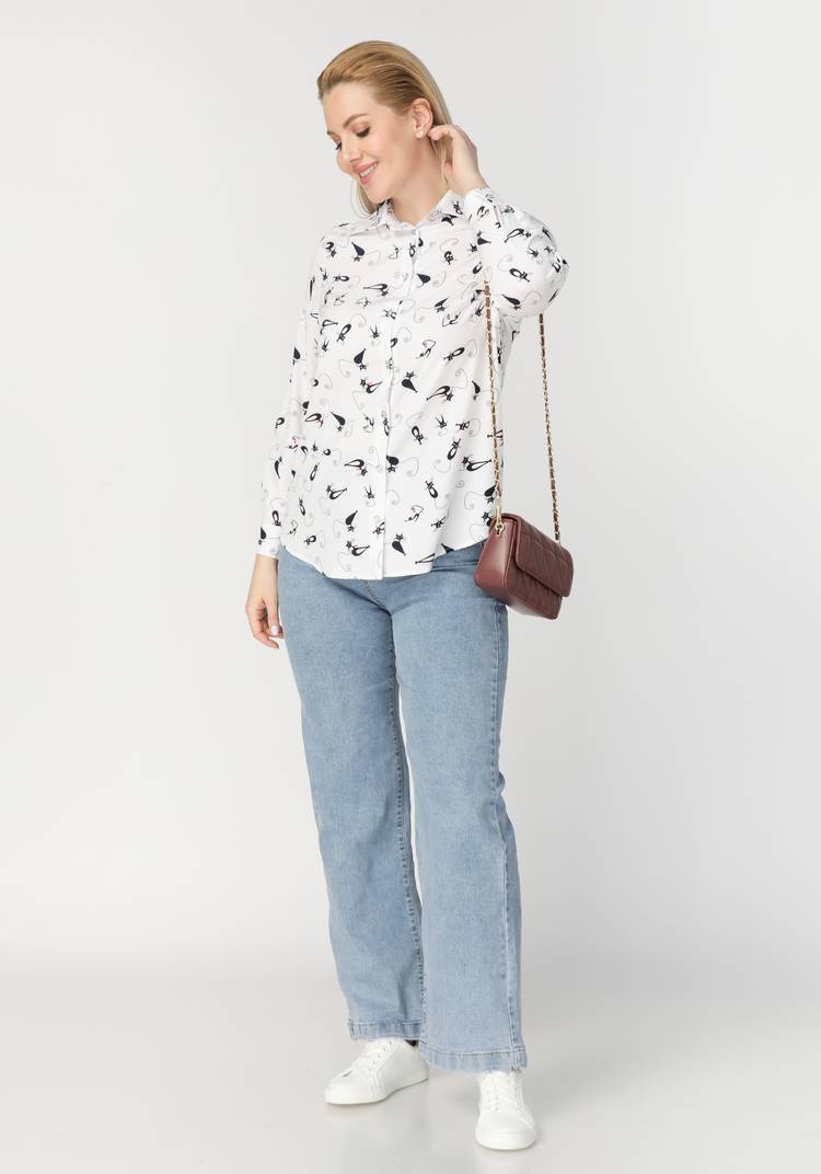 Рубашка женская с принтом шир.  750, рис. 11