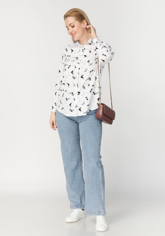 Рубашка женская с принтом шир.  580, рис. 11