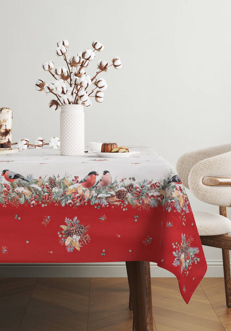 Скатерть Снегири шир.  750, рис. 5