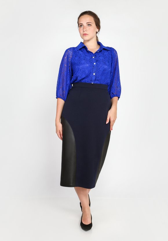 Юбка-карандаш из комбинированной ткани шир.  580, рис. 3