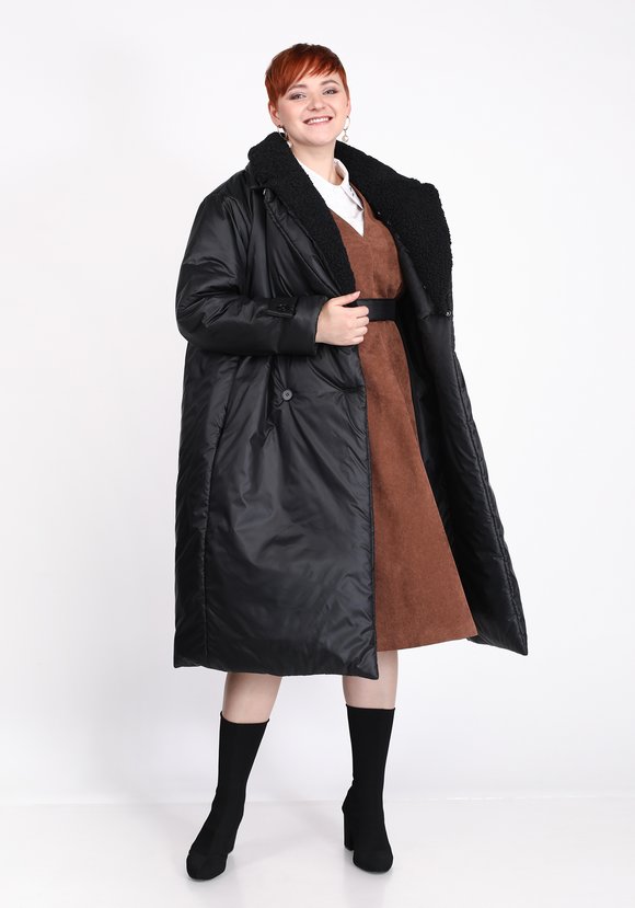 Пальто с меховым воротником шир.  580, рис. 7