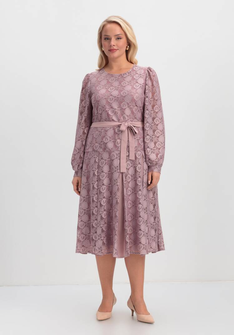 Платье с комбинированными складками на юбке шир.  750, рис. 4