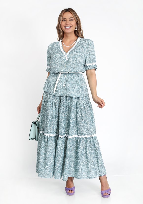 Блузка рукав 3/4 с отделкой кружевом шир.  580, рис. 15