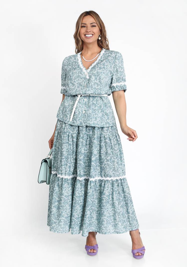 Блузка рукав 3/4 с отделкой кружевом шир.  750, рис. 15