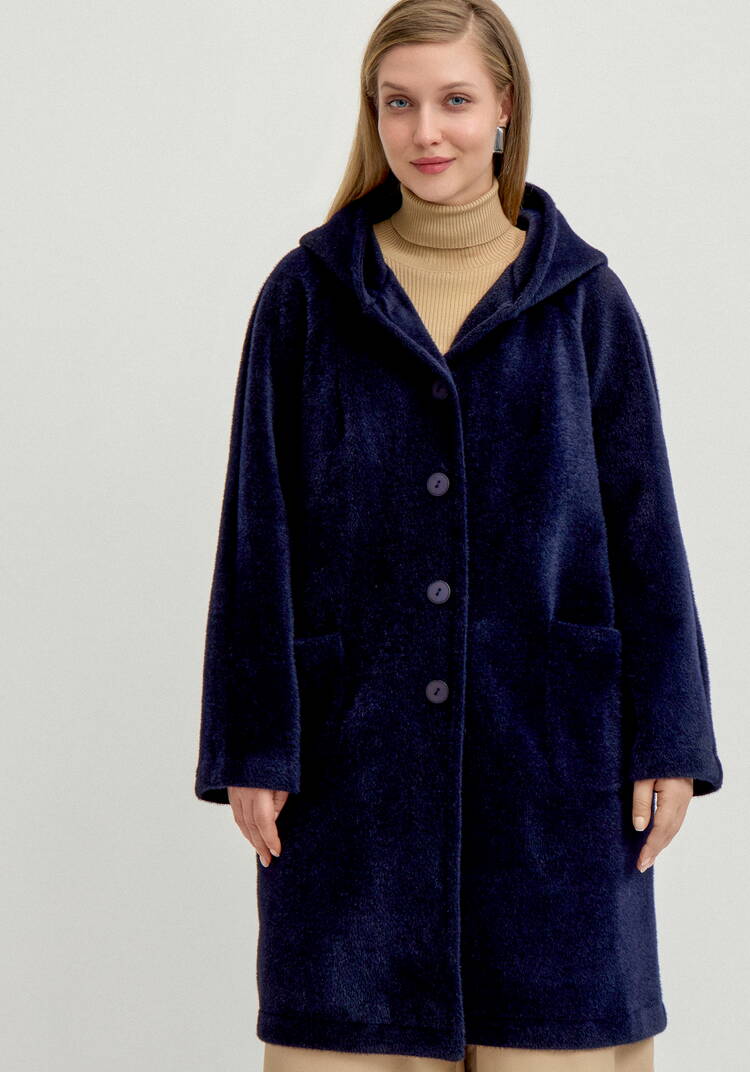 Жакет пушистый с капюшоном на пуговицах шир.  750, рис. 14