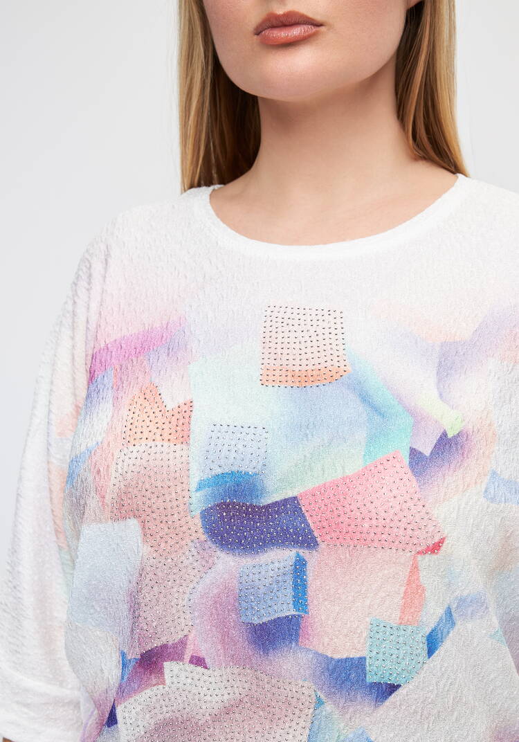 Блуза со стразами Амилия шир.  750, рис. 5