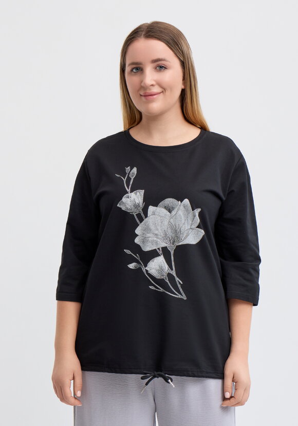 Блуза на кулиске с принтом шир.  580, рис. 4