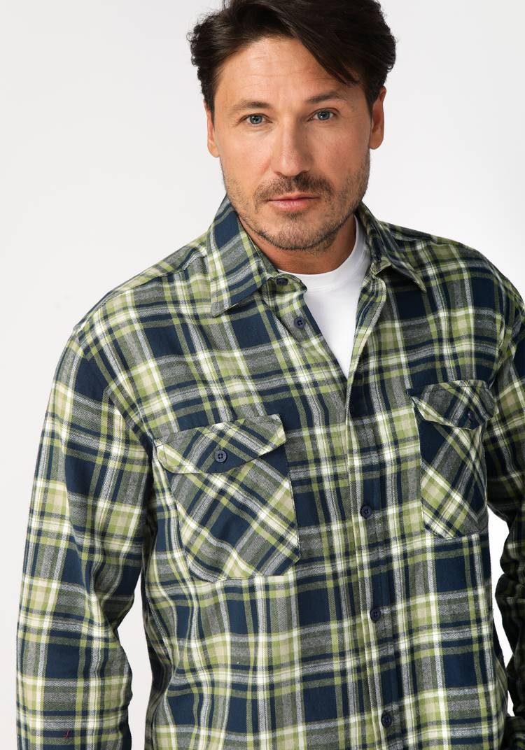 Фланелевая рубашка в клетку Клод шир.  750, рис. 4