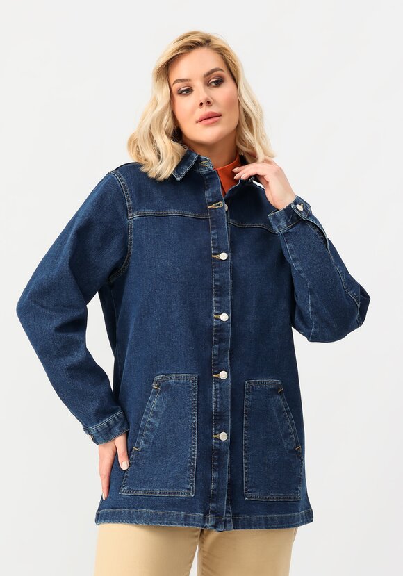 Джинсовая куртка с принтом на спине шир.  580, рис. 21