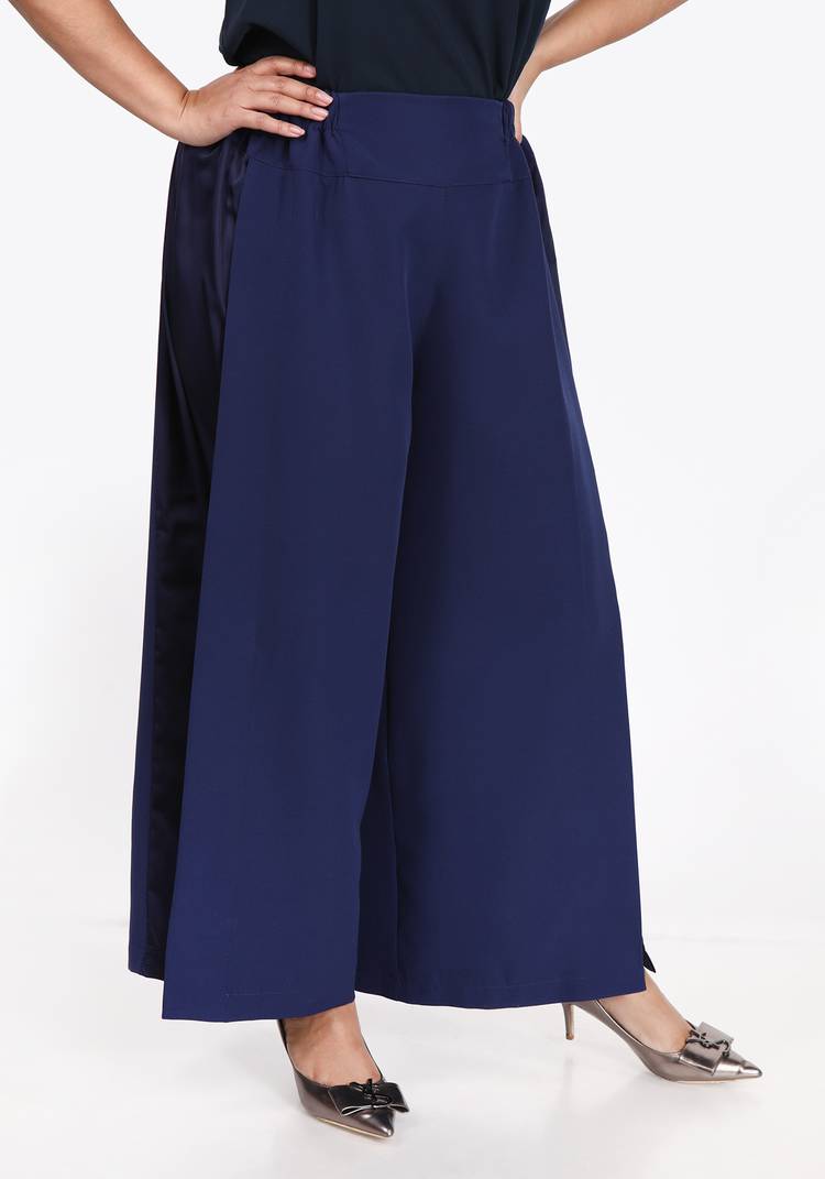 Брюки с атласными вставками и разрезами шир.  750, рис. 5