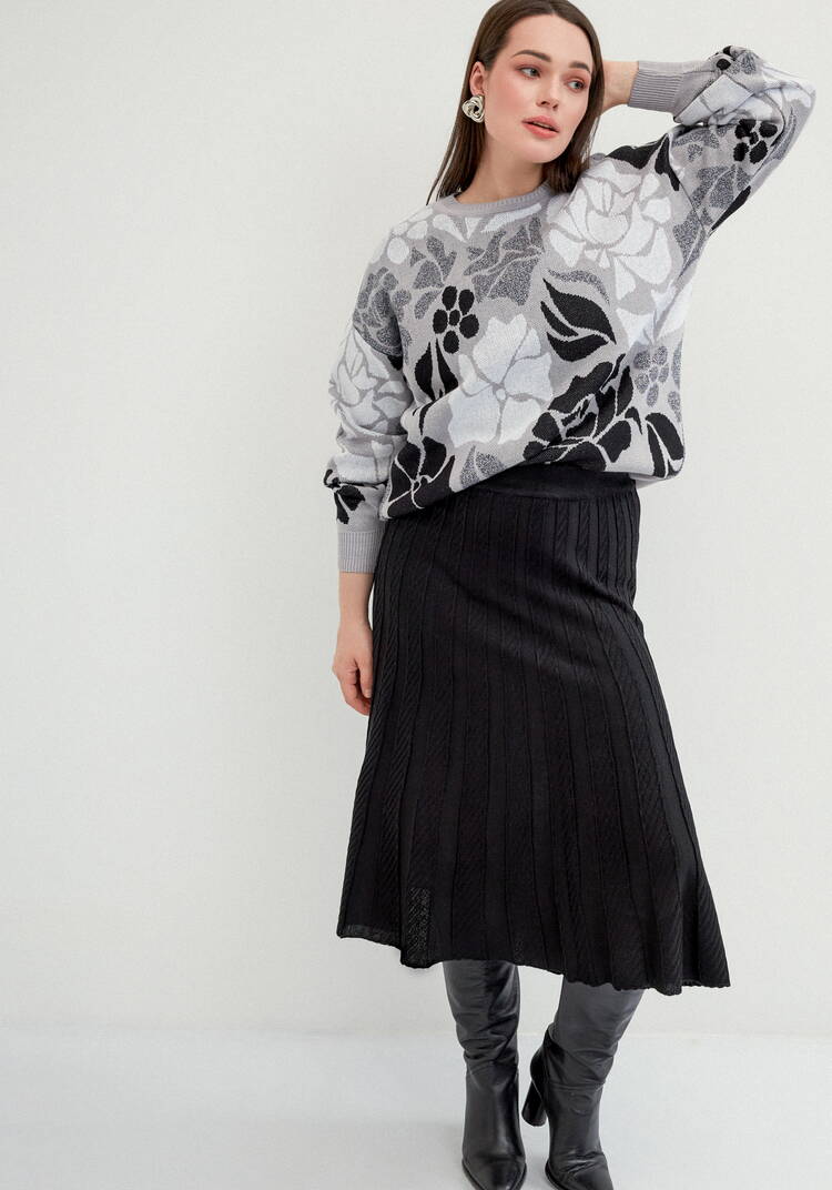 Юбка миди А-силуэта с переплетениями шир.  750, рис. 22