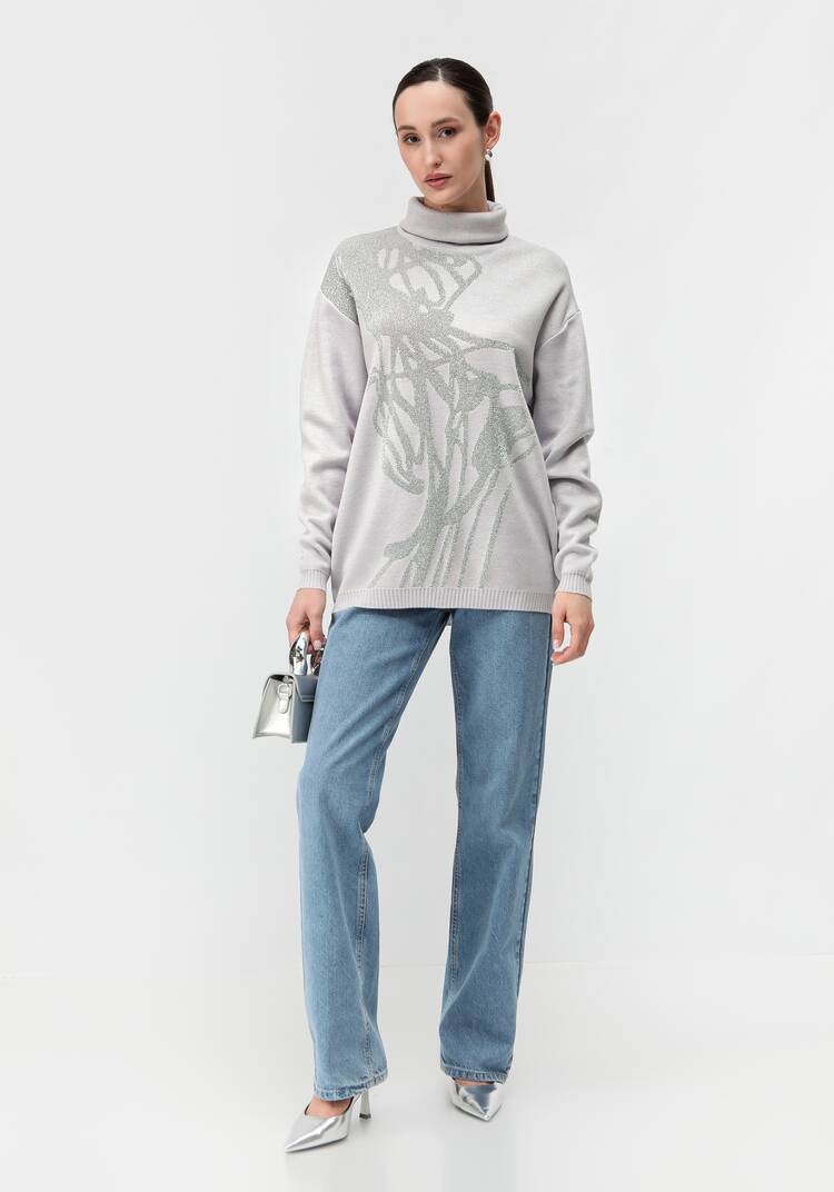 Туника женская с абстракцией и высоким горлом шир.  750, рис. 15