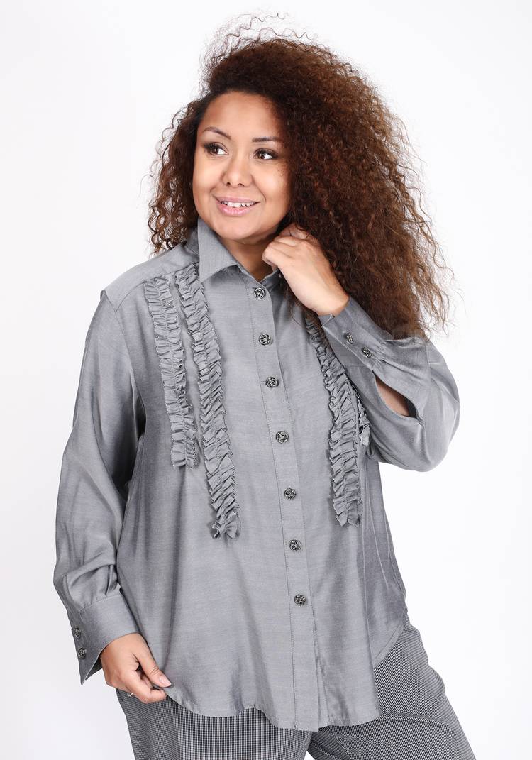 Блуза с вертикальными рюшами шир.  750, рис. 2