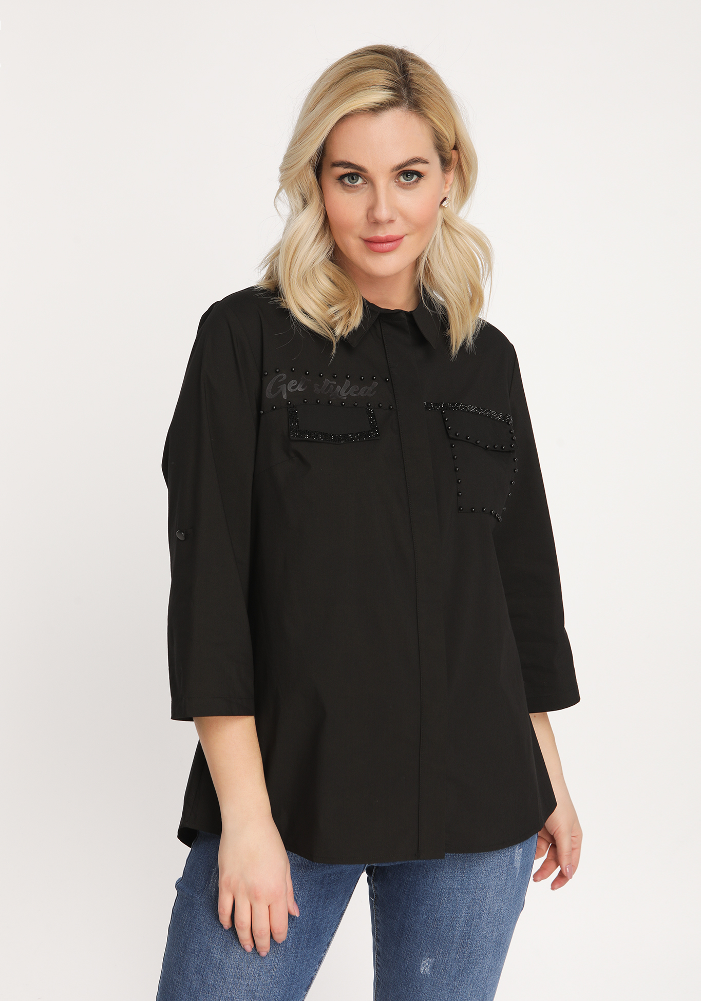 Рубашка украшенная бисером