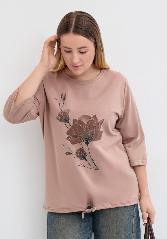 Блуза на кулиске с принтом шир.  580, рис. 7