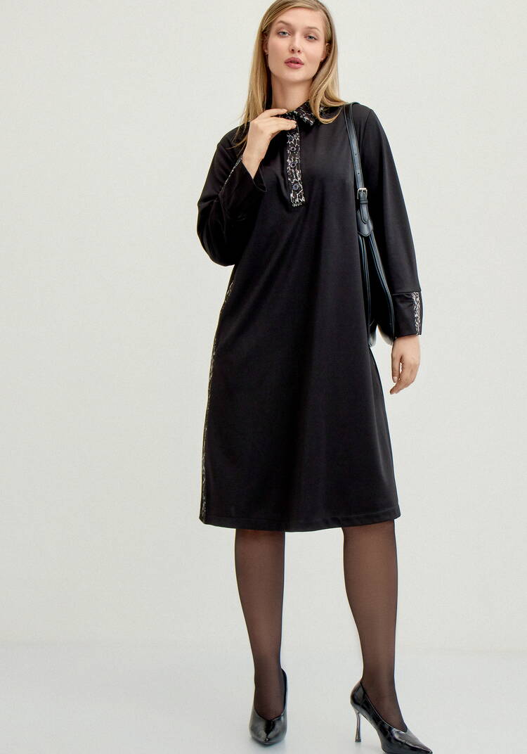 Платье с анималистичными вставками шир.  750, рис. 14