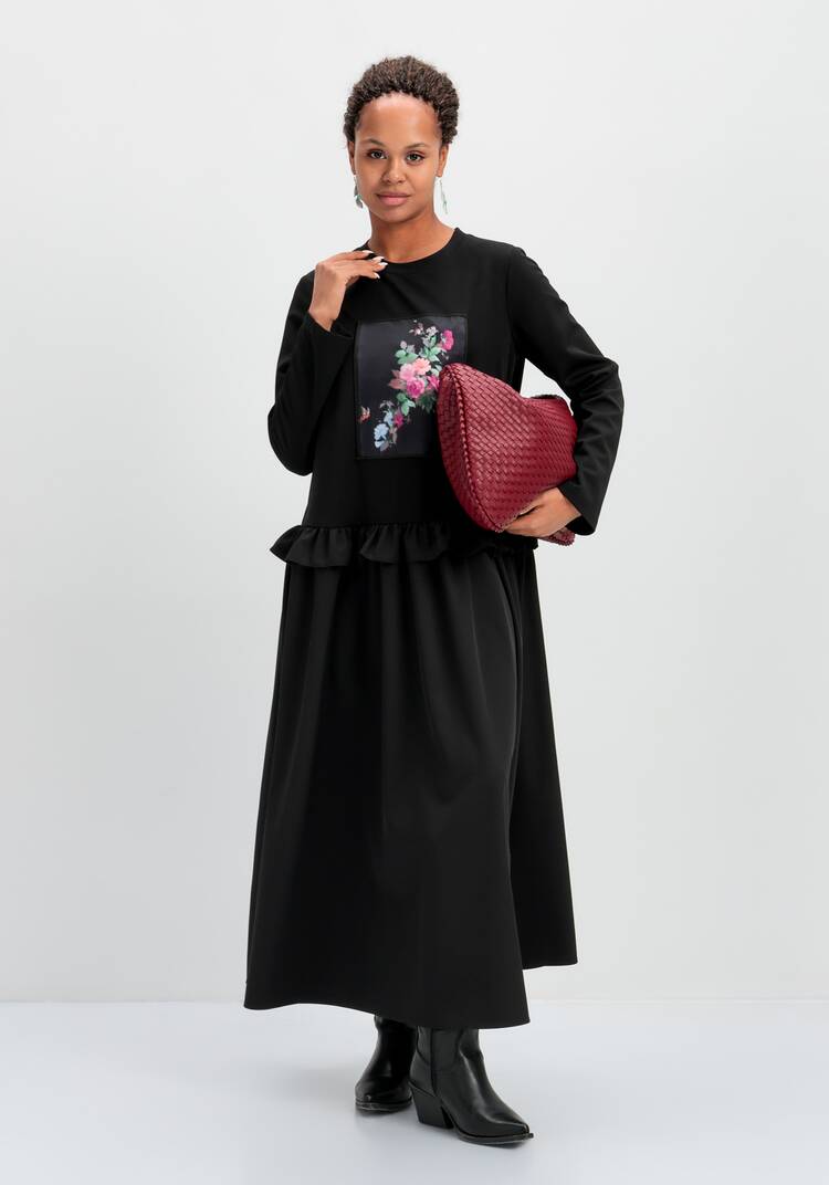 Платье с рисунком 3D шир.  750, рис. 18