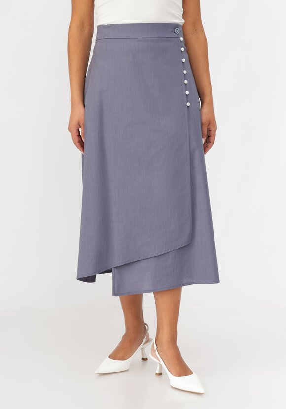 Юбка из льна с декоративными пуговицами шир.  580, рис. 10