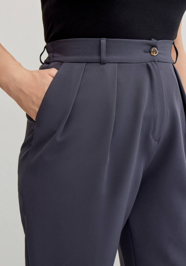 Брюки прямого кроя из костюмной ткани шир.  750, рис. 5