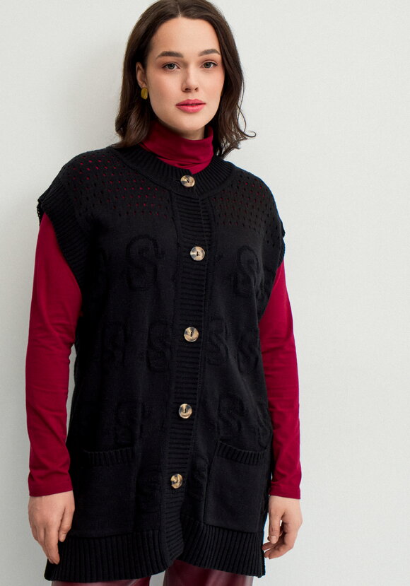 Жилет ажурный с карманами шир.  580, рис. 11