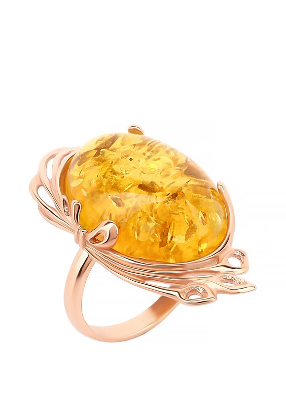 Кольцо серебряное Янтарные грани шир.  580, рис. 1