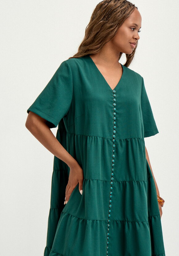 Платье многоярусное свободное шир.  580, рис. 6