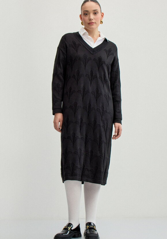 Платье миди с поясом и V-образным вырезом шир.  580, рис. 11