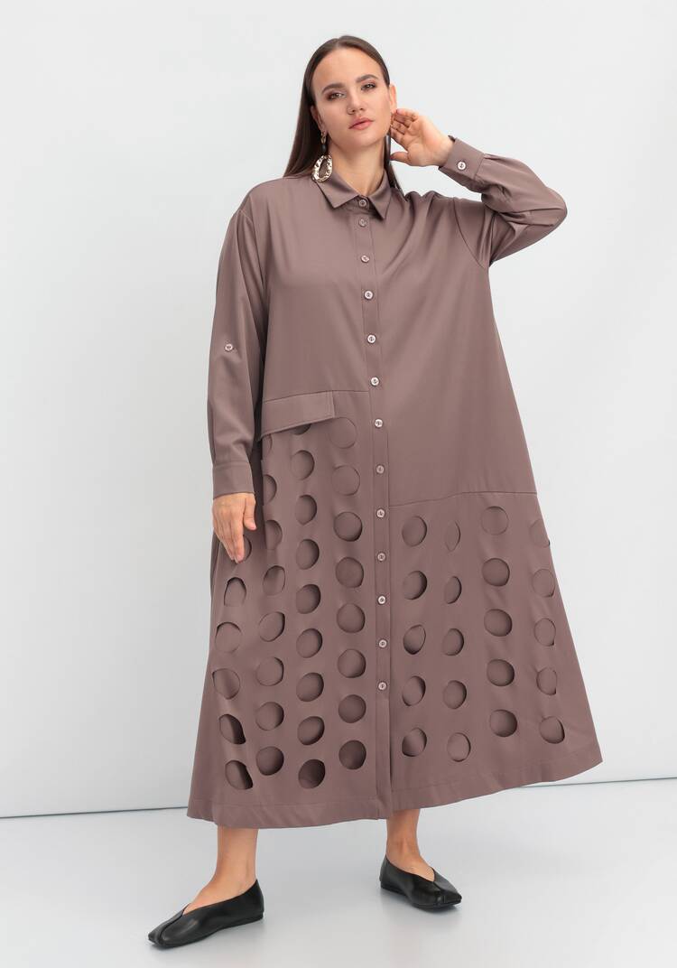Платье-рубашка с перфорацией шир.  750, рис. 29