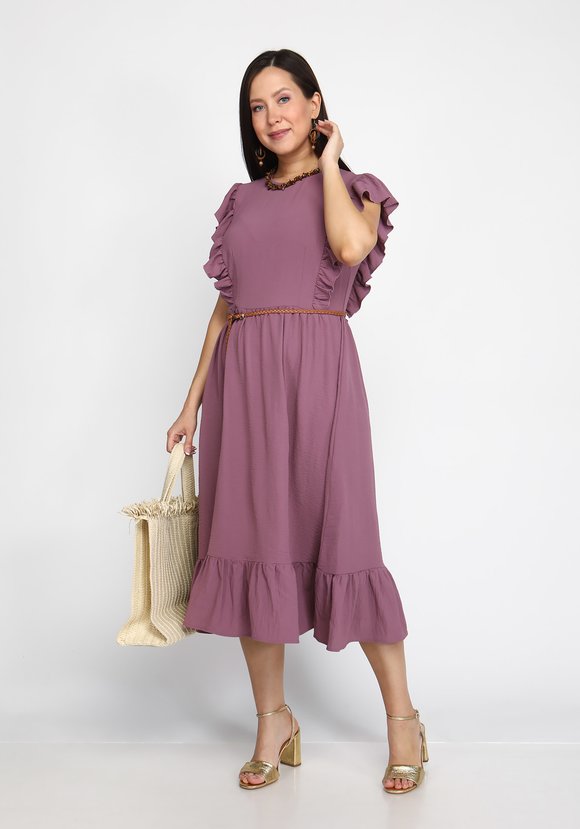 Платье с отрезной талией и рукавом крылышко шир.  580, рис. 1