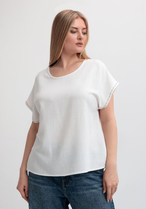 Блуза оверсайз с коротким рукавом шир.  580, рис. 4