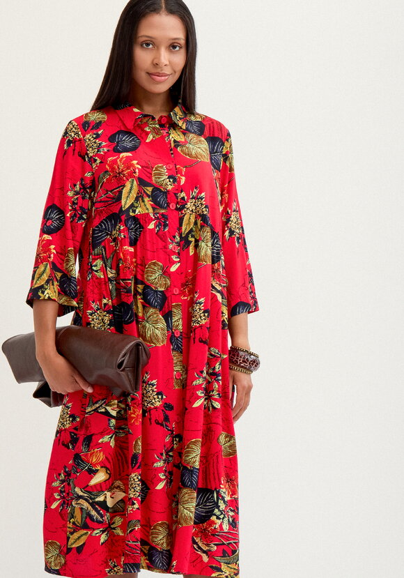 Платье рубашка с тропическим принтом шир.  580, рис. 32