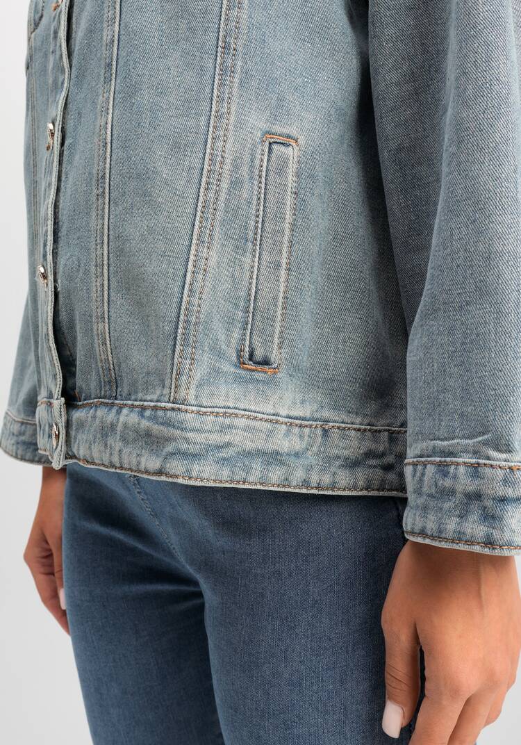 Джинсовая куртка Лора шир.  750, рис. 6