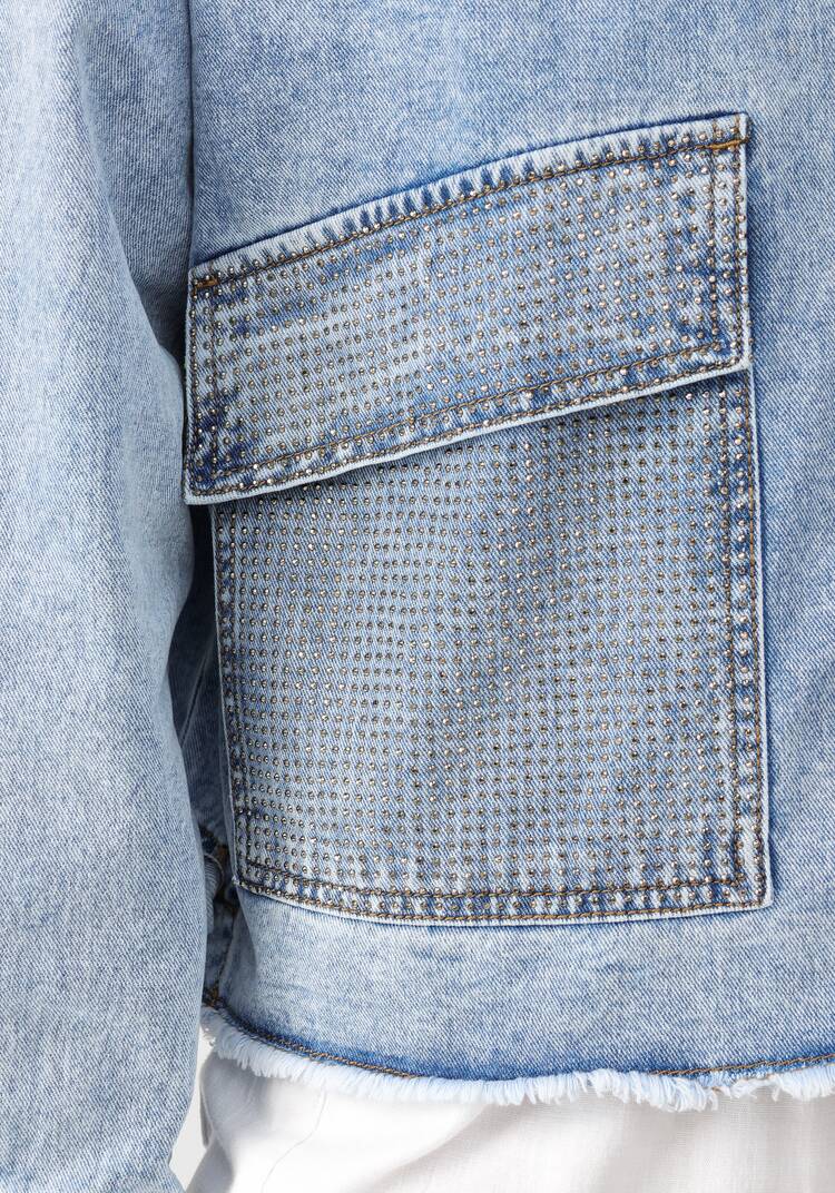 Куртка джинсовая со стразами шир.  750, рис. 6