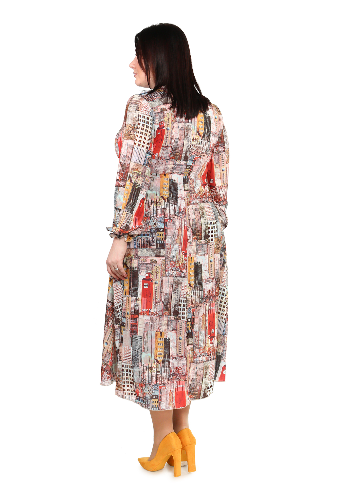 Платье "Невероятная картина" Elletto Life, размер 48, цвет хаки - фото 10