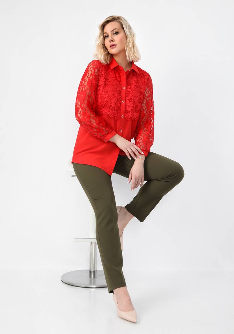 Блуза с ажурным кружевом на груди шир.  750, рис. 37