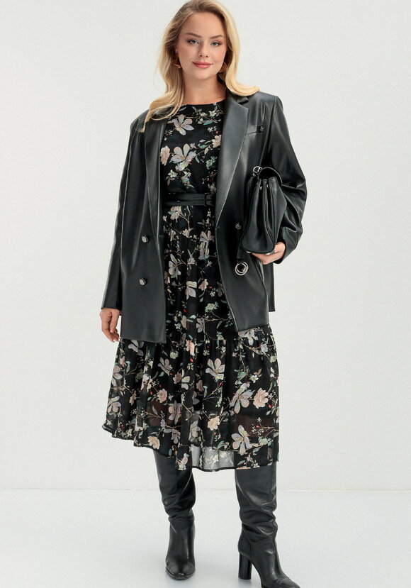 Платье ярусное с цветочным принтом шир.  580, рис. 2