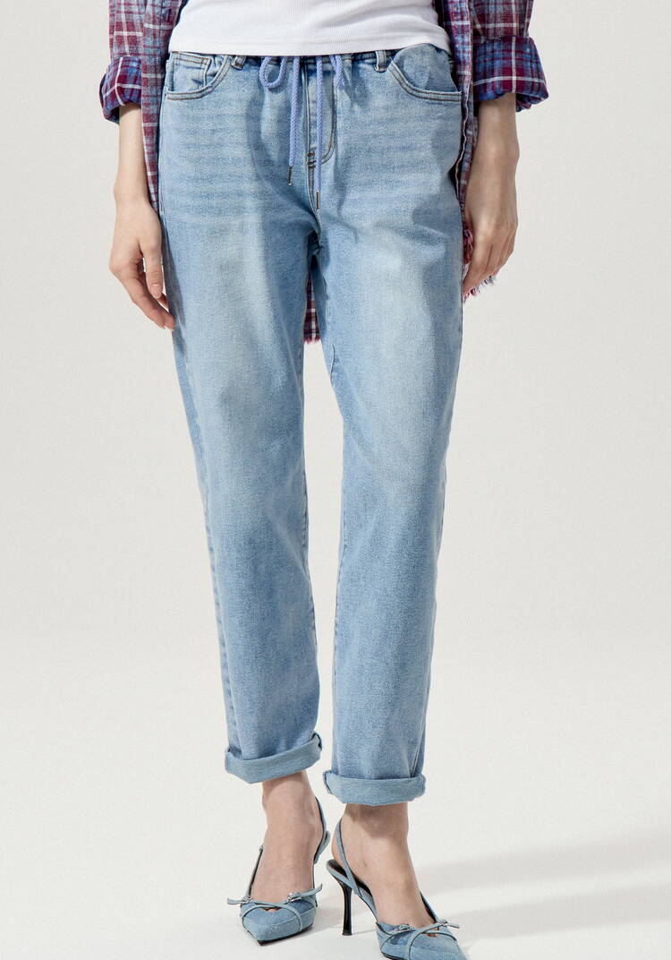 Джинсы с резинкой по поясу шир.  750, рис. 4