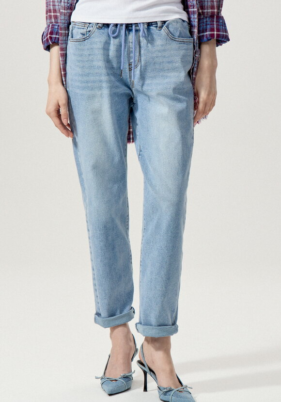 Джинсы с резинкой по поясу шир.  580, рис. 4