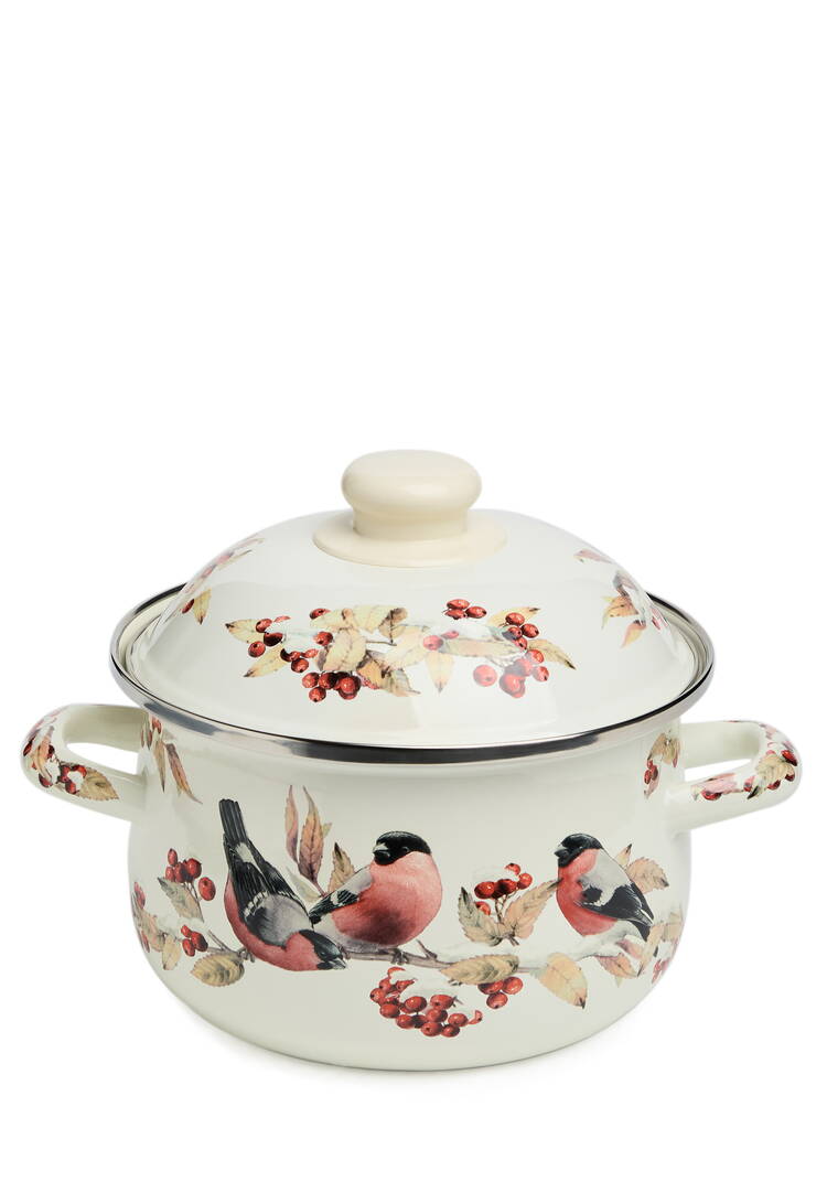 Кастрюля эмалированная Снегири шир.  750, рис. 4