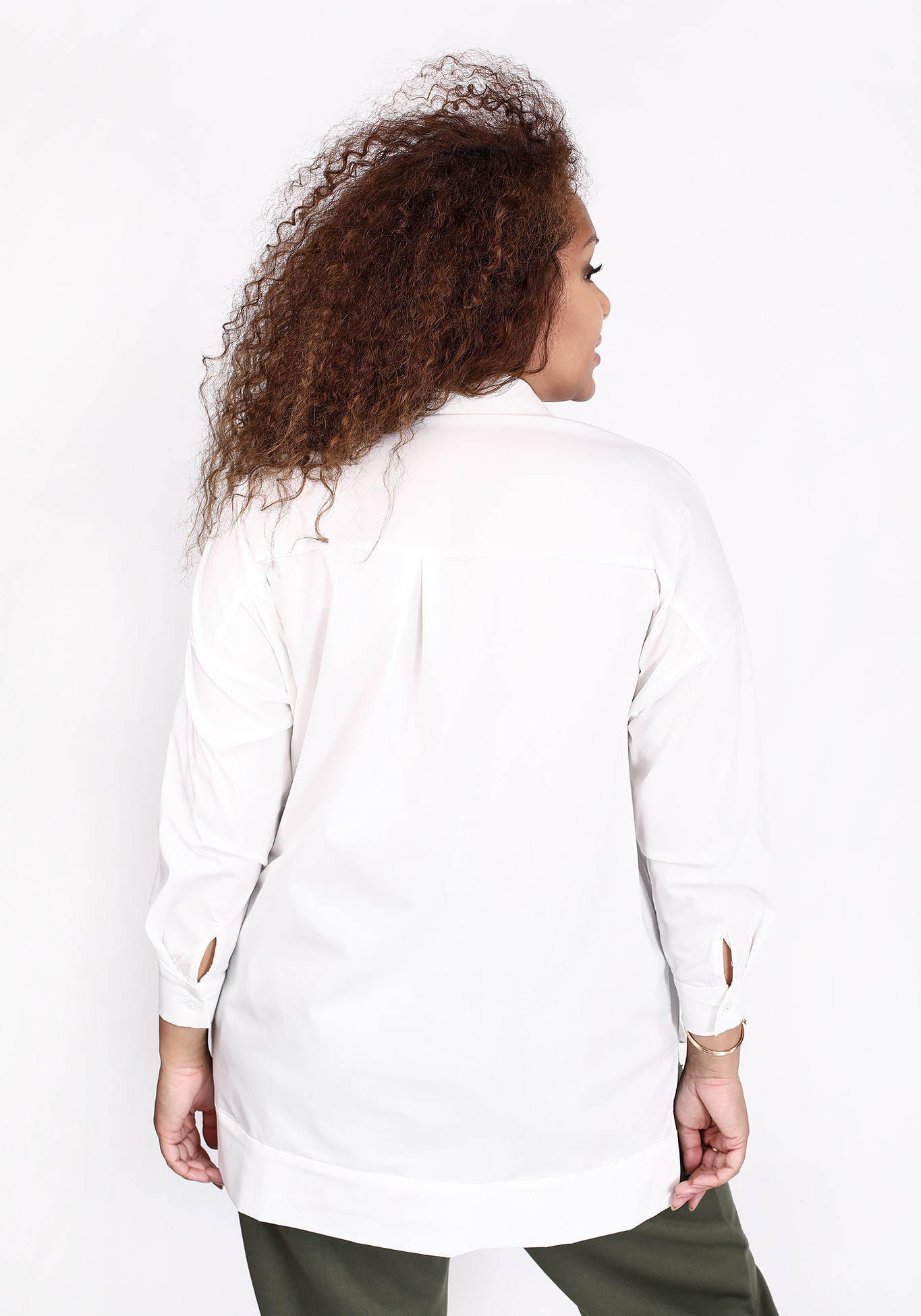 Рубашка с принтом на кармане Julia Weber, размер 48, цвет айвори - фото 6