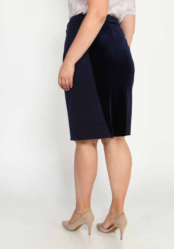 Юбка на резинке с бархатной вставкой шир.  580, рис. 4