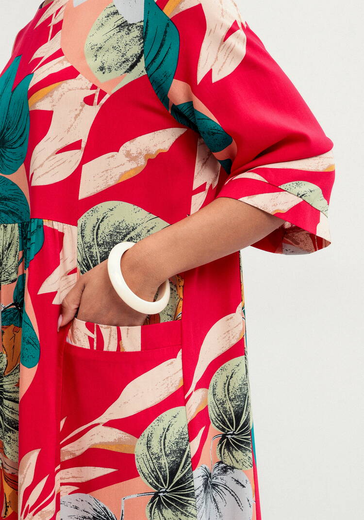 Платье из штапеля с тропическим принтом шир.  750, рис. 21